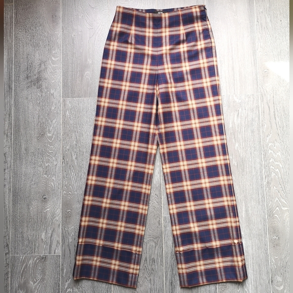 Plaid Cuffed Pants - Picture 1 of 4